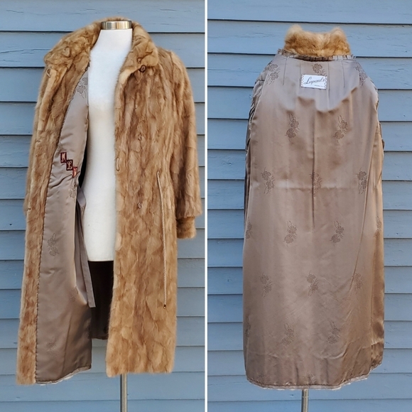 Vintage Pastel Mink Paw Mob Wife Designer Luxury Long Overcoat Coat Furs XL - Picture 4 of 9